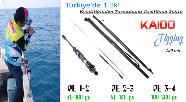 Kaido Slow Jig Kamışı 190 cm Tetiksiz PE3-4