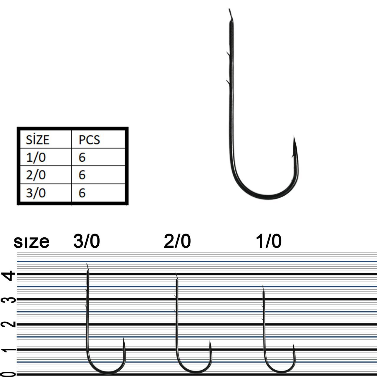 Tachiuo Hari Wht  6 Pcs 3/0