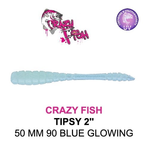 CRAZY FISH TIPSY / 50 MM / COLOR:  90 BLUE GLOWING