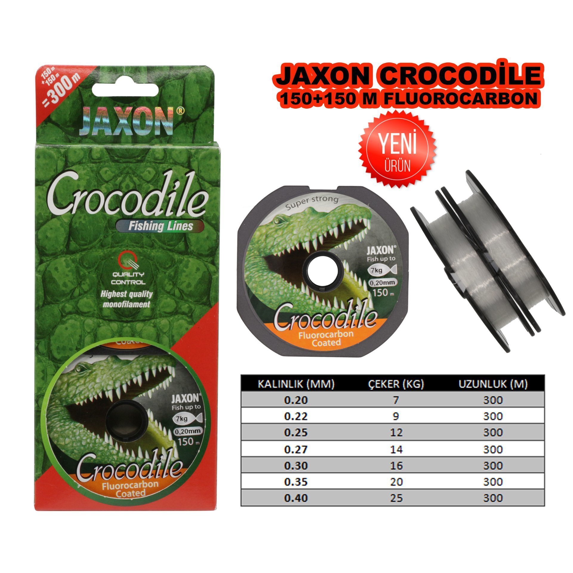 Jaxon Crocodile Fluocarbon 150+150Mt. 0.22 Mm
