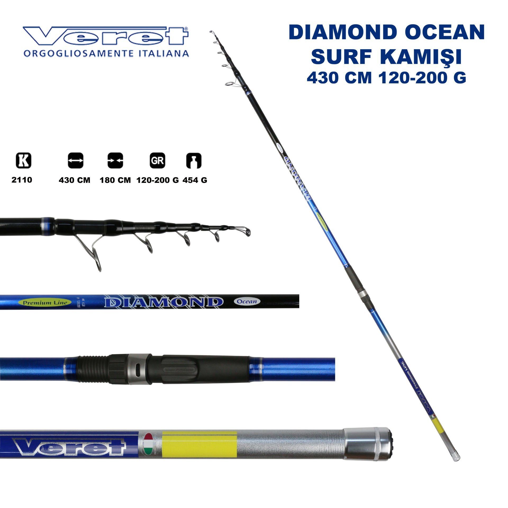 Veret Diamond Ocean 430 cm 120-200 g  Surf Kamışı