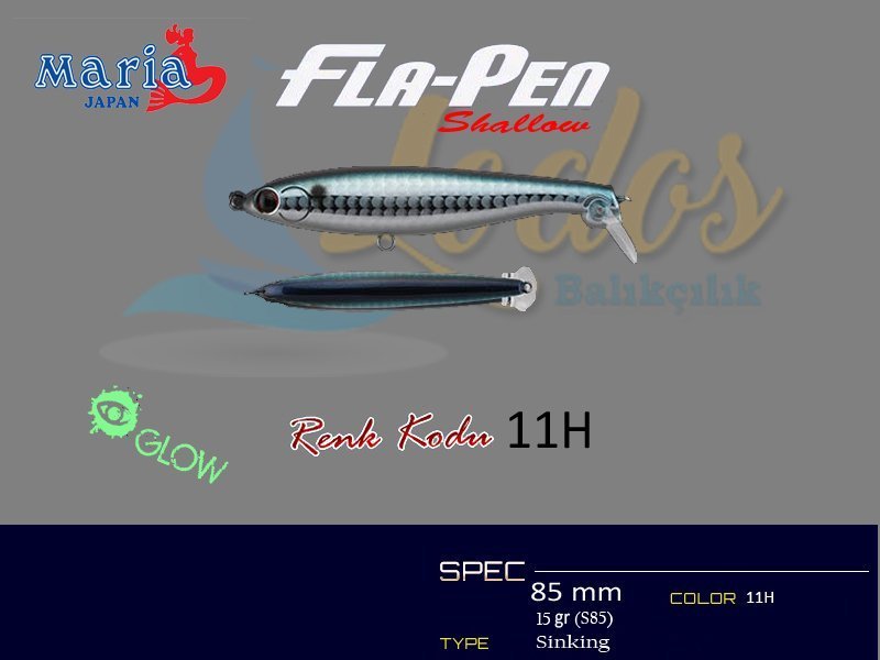 Maria Fla-Pen 85mm 15 gr Sinking Maket Balık 11H