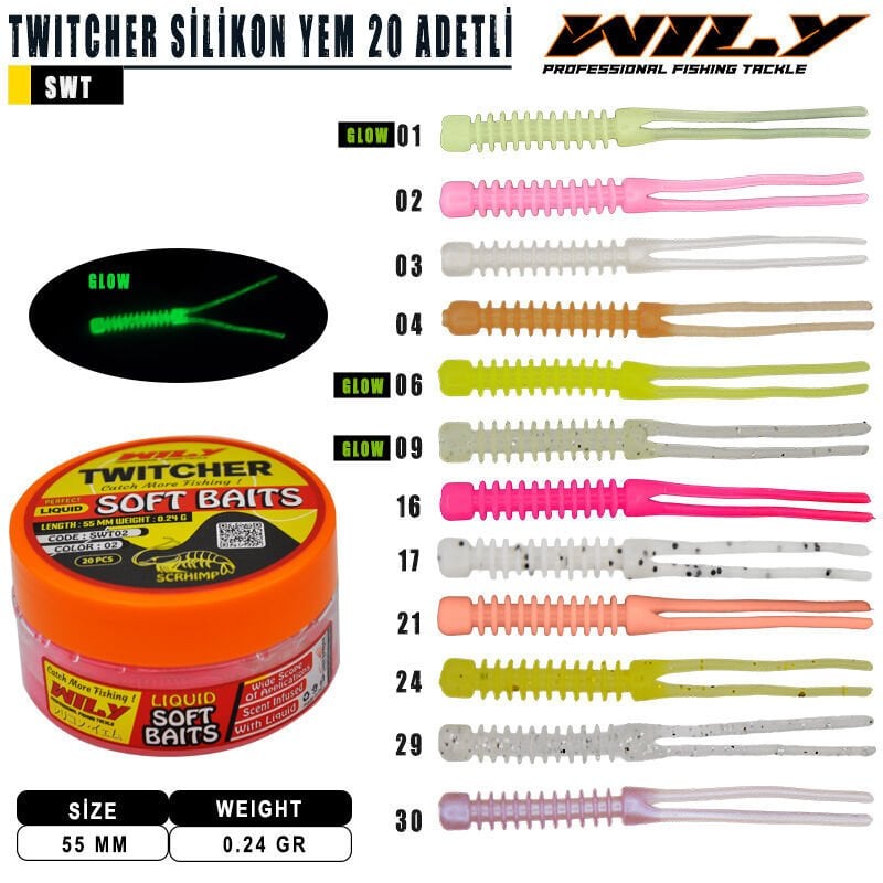 Wily Twitcher 55 mm 20 Adetli
