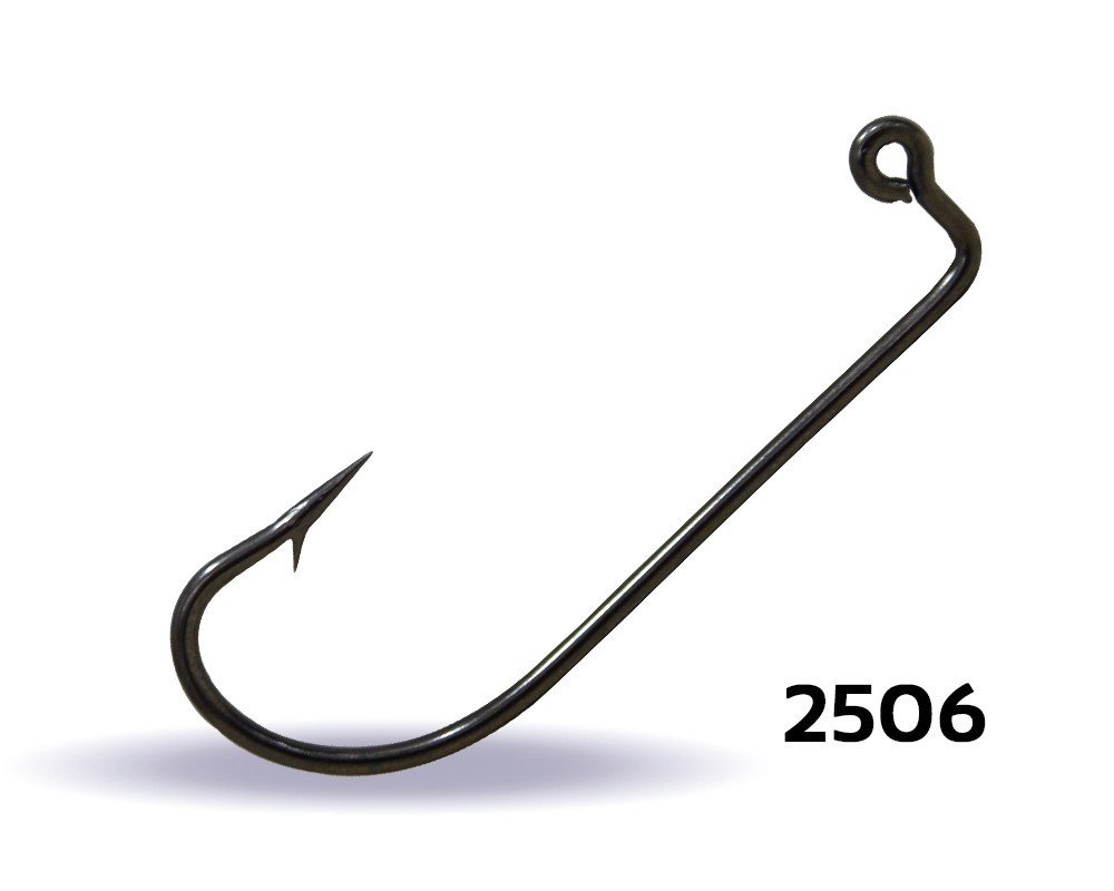 Youvella 2506 Jig Head İğnesi Dövme Delikli Uzun 100'lü Kutu Black Nikel 1/0