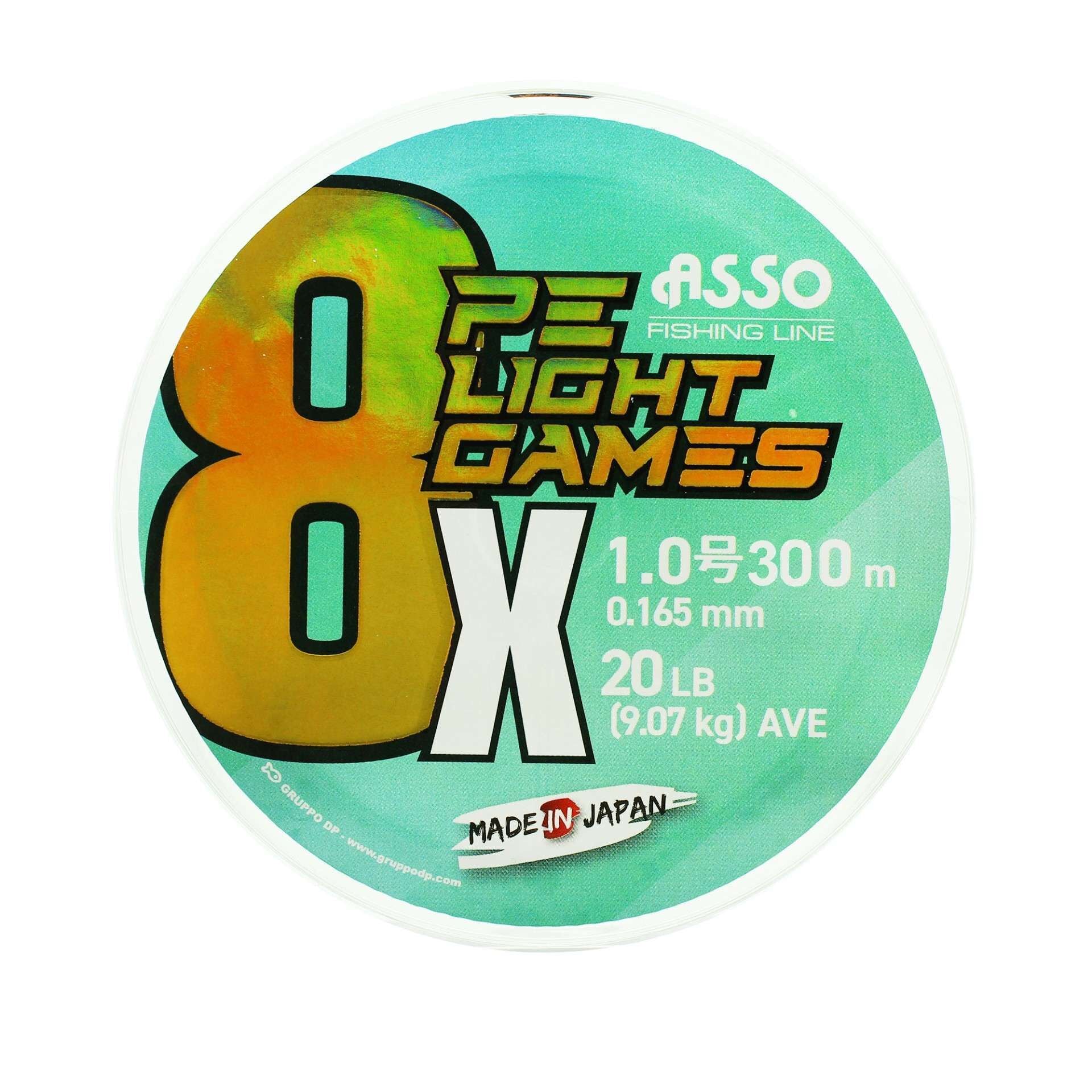 Asso 8X Light Games PE 8 Örgü Spin İp Misina 300mt Fluo Green