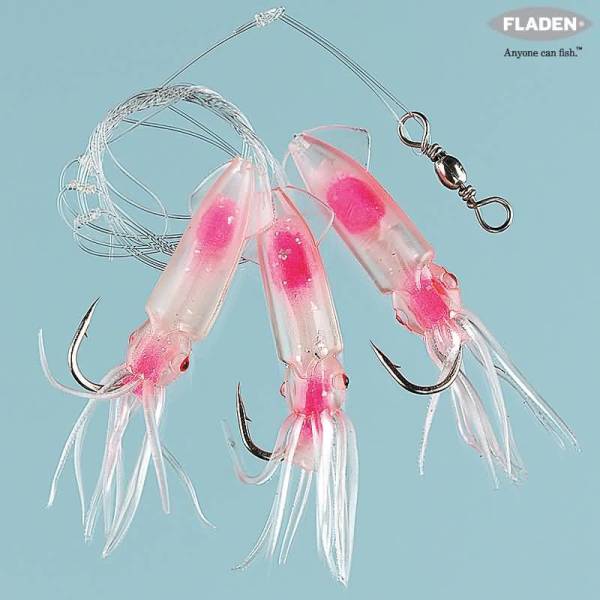 Fladen Pink Squid 3 Köstek Hazır Takım 4/0