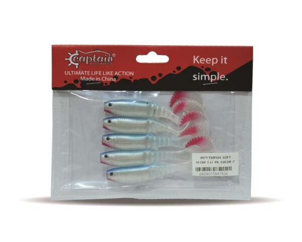 Captain 3571 Taifun Soft 10cm Levrek Silikonu 5li Paket Suni Yem 7