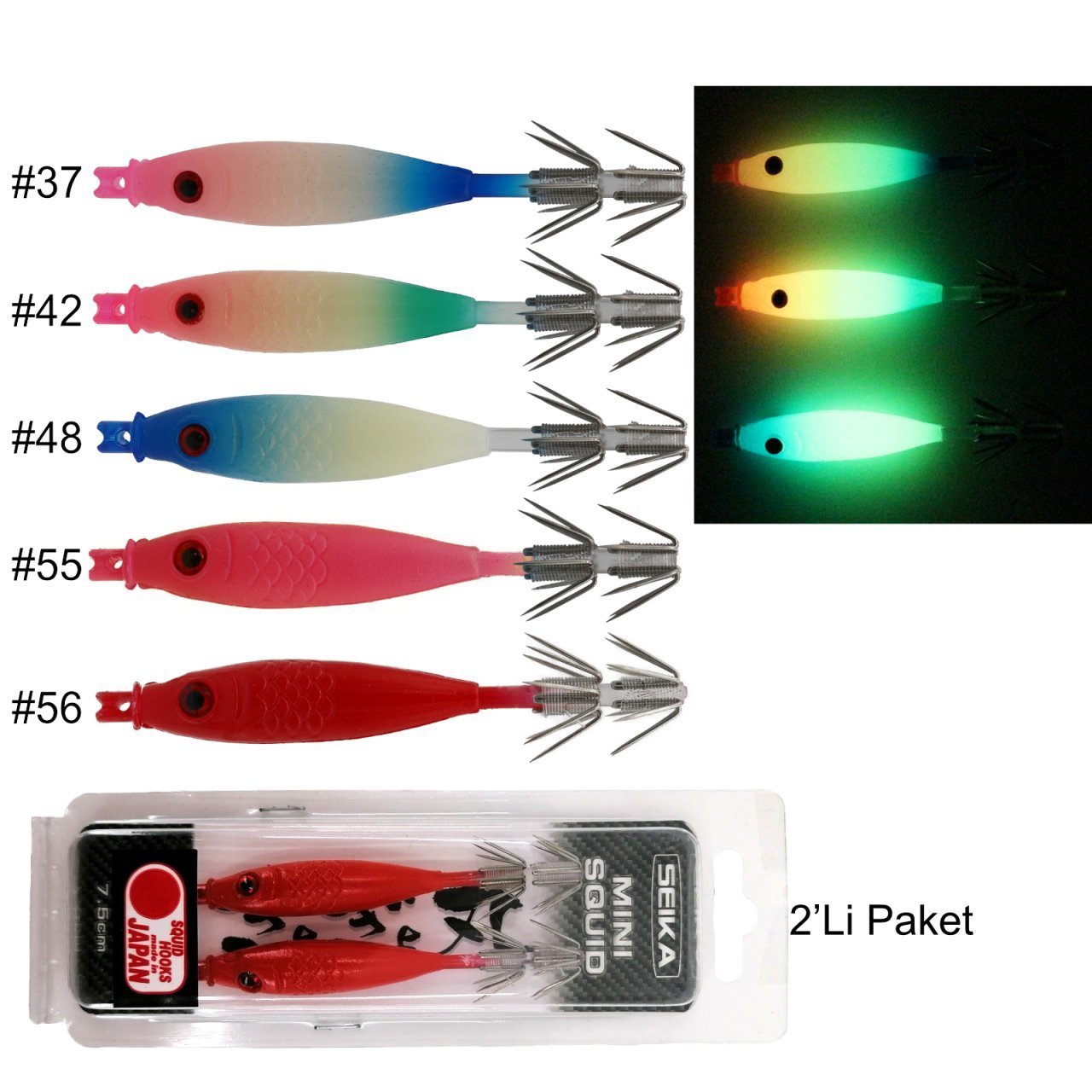 Seika Mini Squid Soft Trasparent 7,5Cm Kalamar Zokası #54
