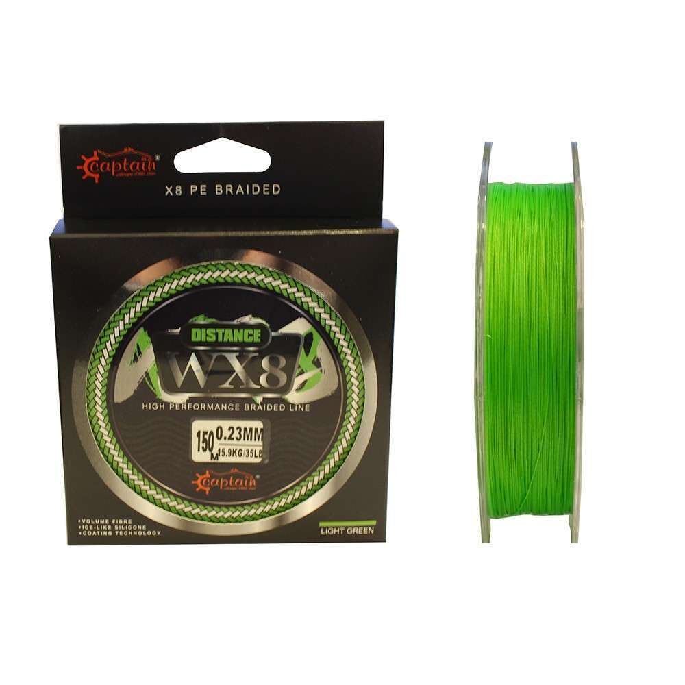 Captain Distance WX8 Örgü Spin İp Misina 150mt Light Green