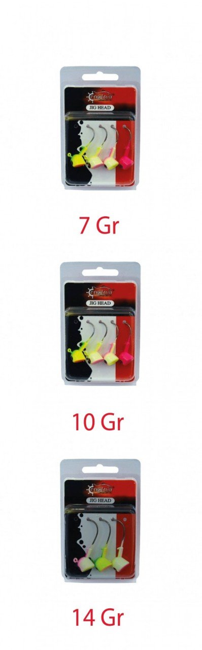 Captain Jig Head Bastet 4'lü Mix Set Kesik Kafa Jig Head 14 gr