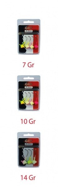 Captain Jig Head Bastet 4'lü Mix Set Kesik Kafa Jig Head 14 gr