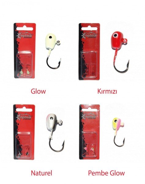 Captain 6444 Jig Head Pug Pug 1.7gr Micro LRF Jig Head 2'li Set Glow