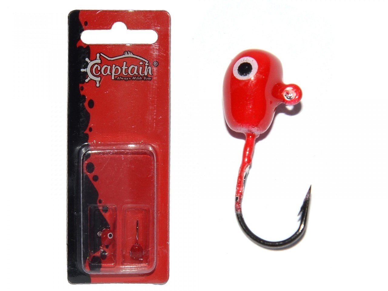 Captain 6444 Jig Head Pug Pug 1.7gr Micro LRF Jig Head 2'li Set Kırmızı