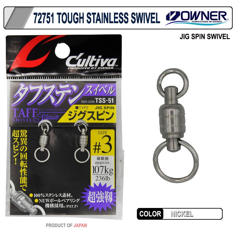Owner 72751 Tough Stainless Swivel Jig Spin Fırdöndü 1