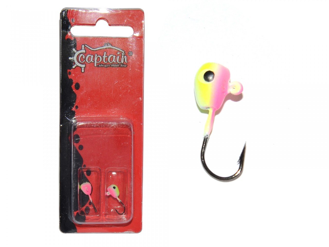 Captain 6444 Jig Head Pug Pug 1.7gr Micro LRF Jig Head 2'li Set Pembe Glow