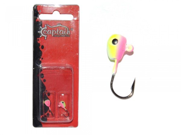 Captain 6444 Jig Head Pug Pug 1.7gr Micro LRF Jig Head 2'li Set Pembe Glow