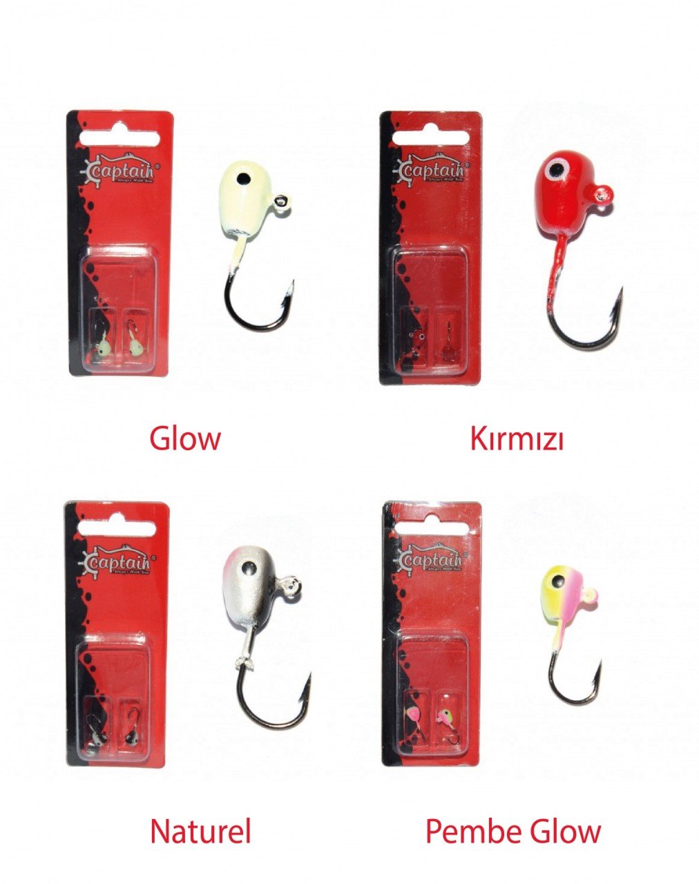 Captain 6443 Jig Head Pug Pug 0.9gr Micro LRF Jig Head 2'li Set Pembe Glow