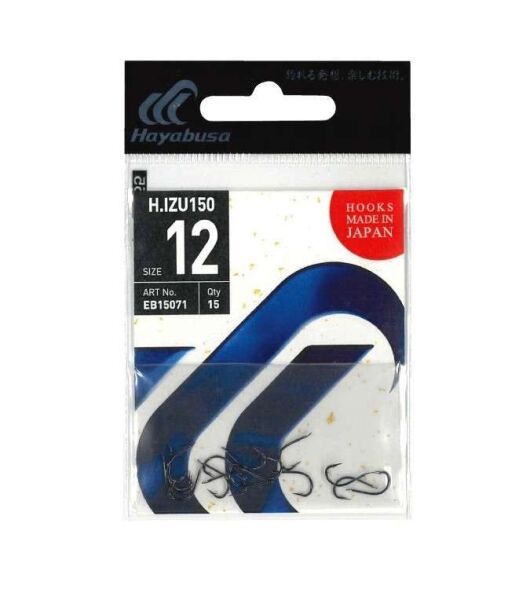 Hayabusa HIZU 150 Kısa Pala Dövme Olta İğnesi 15li Paket Black Nikel
