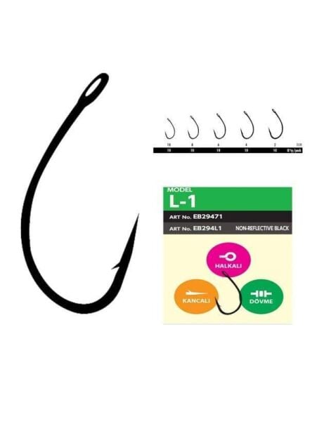 Hayabusa L1 Sazan İğnesi Dövme Teflon Black 10lu Paket