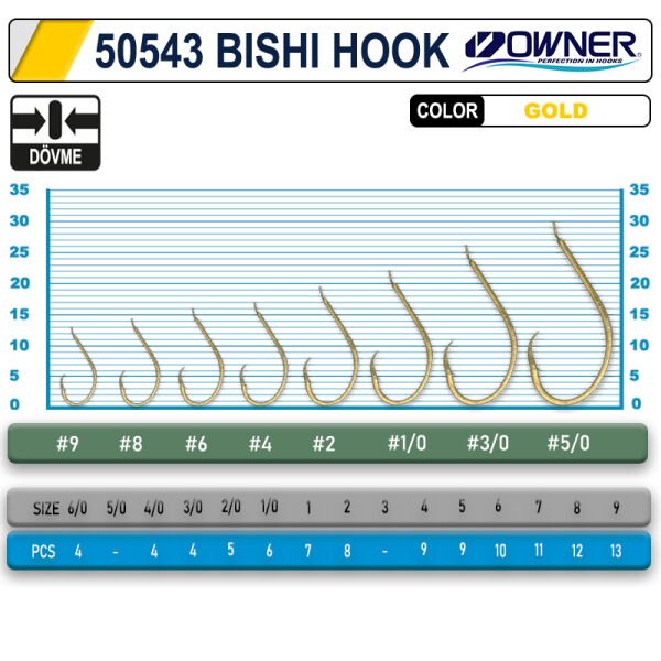 Owner 50543 Bishi Hook Gold İğne 5