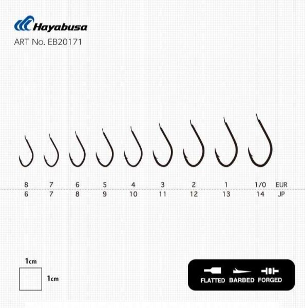 Hayabusa HSNA 201 Kısa Pala Olta İğnesi 15li Paket Black Nikel