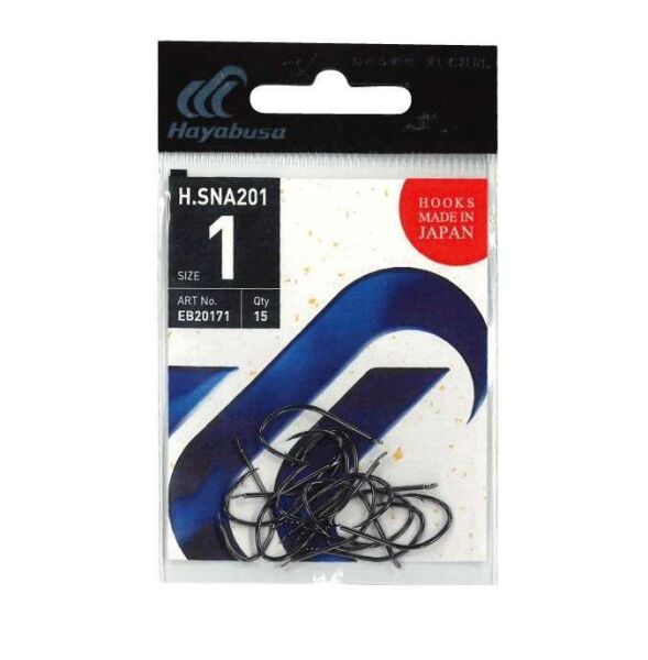 Hayabusa HSNA 201 Kısa Pala Olta İğnesi 15li Paket Black Nikel