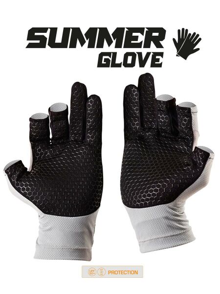 Fujin Pro Angler S24 Summer Gloves Grey