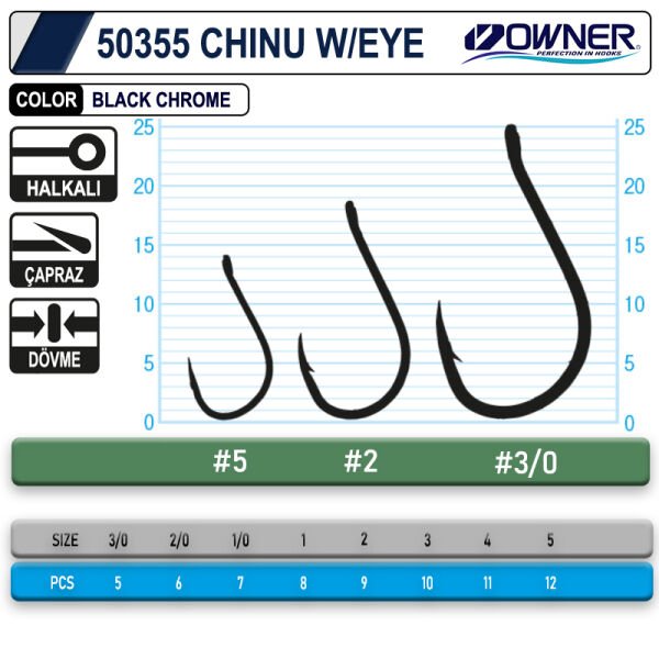 Owner 50355 Chinu W/ Eye Gun Black İğne 2