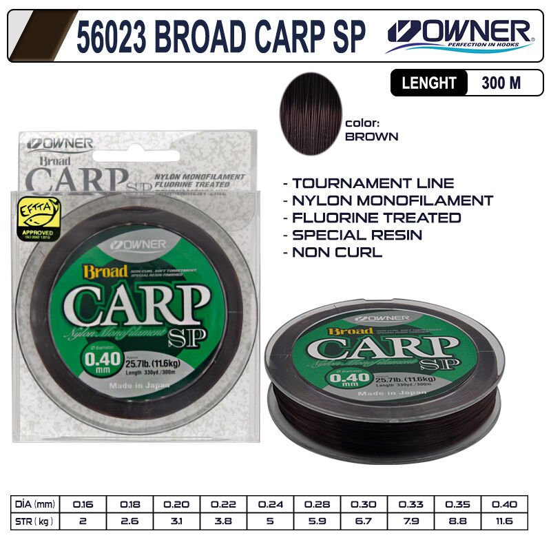 Owner 56023 0Broad Carp Sp 300m Brown Misina 0,28