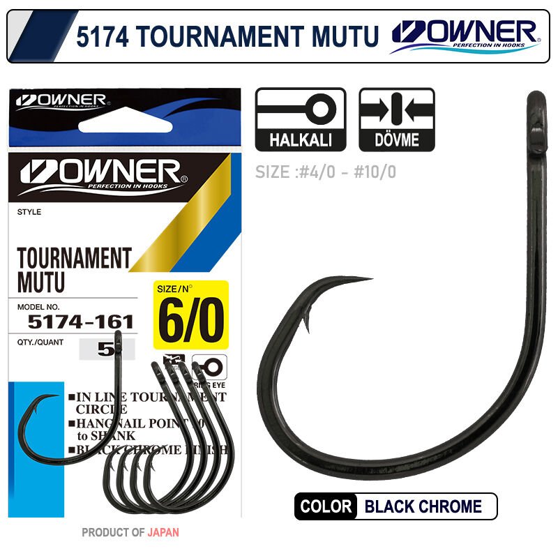 Owner 5174 Tournament Mutu Black Chrome İğne 10-0