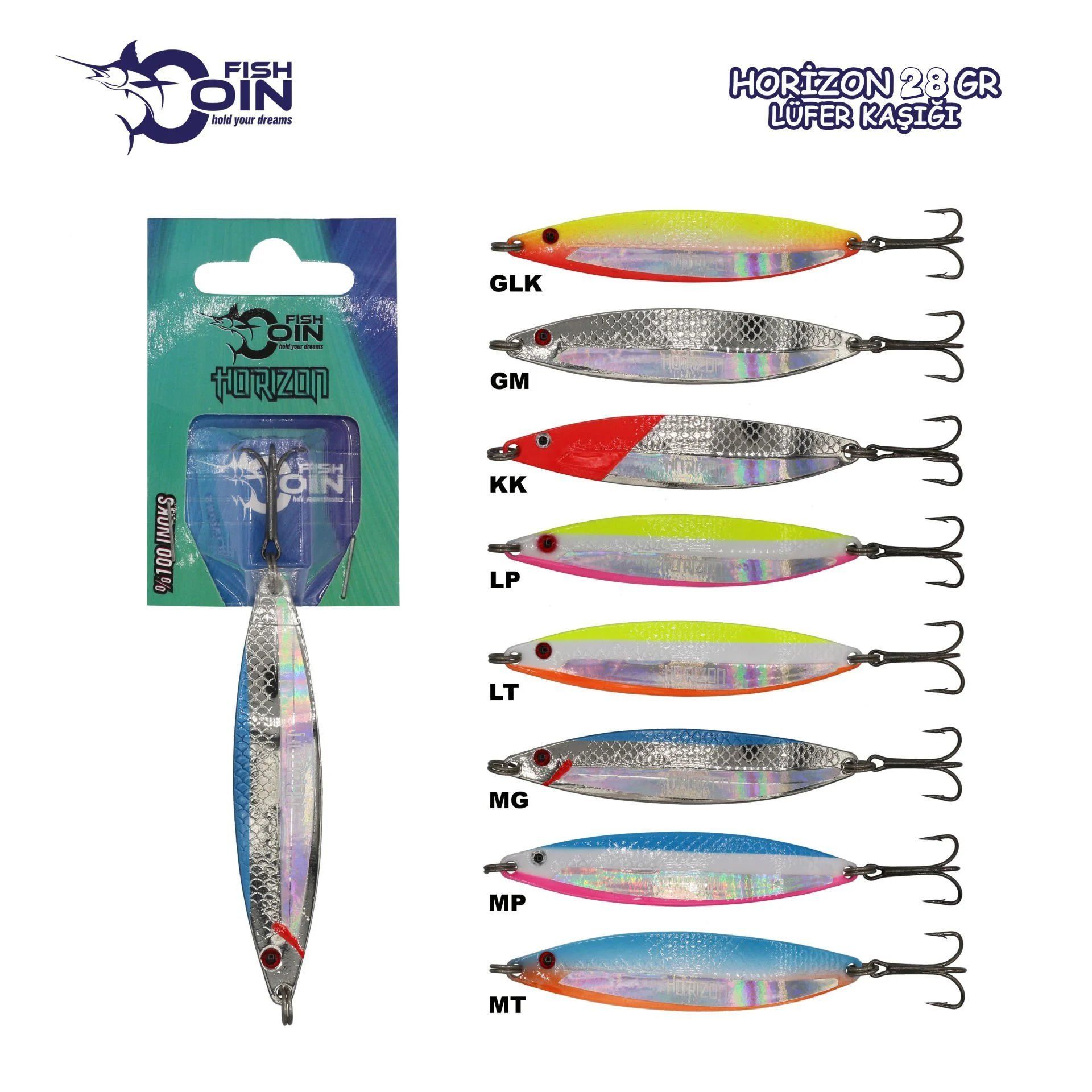 Fishcoin Horizon Paslanmaz Lüfer Kaşığı 28 GR