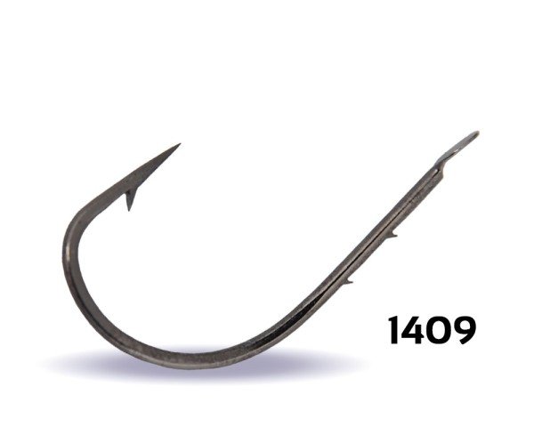 Youvella 1409 Kısa Pala Tırnaklı Olta İğnesi 100'lü Kutu Black Nikel 5