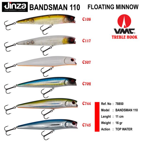 Jinza Bandsman 110 mm 16 gr Maket Balık C108