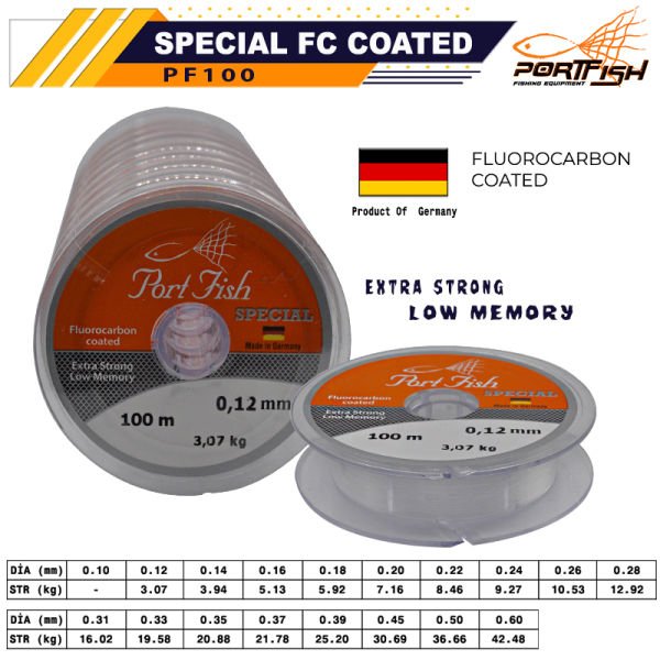 Portfish Special Fluoro Carbon Coated 100 mt Devamlı 0,35