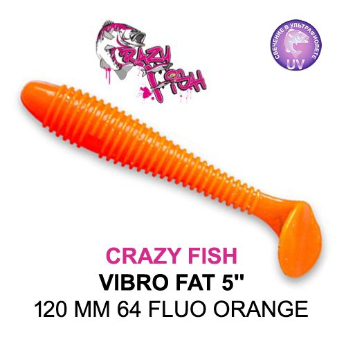 CRAZY FISH VIBRO FAT / 120 MM / COLOR: 64 FLUO ORANGE