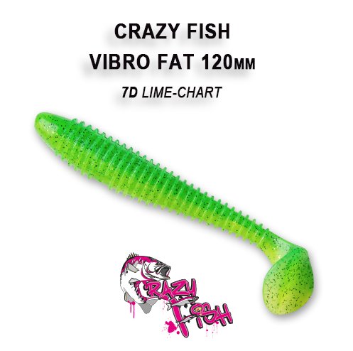CRAZY FISH VIBRO FAT / 120 MM / COLOR: 7D LIME CHART