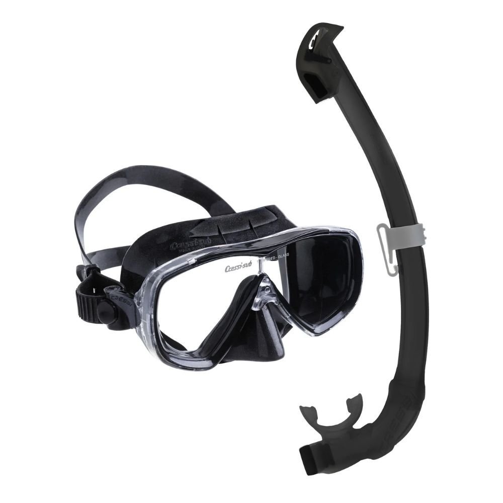 Cressi Estrella + Seal Dry Maske Şnorkel Seti BLACK-BLACK