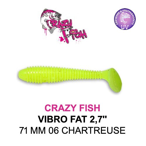 CRAZY FISH VIBRO FAT / 71 MM / COLOR: 06 CHARTREUSE