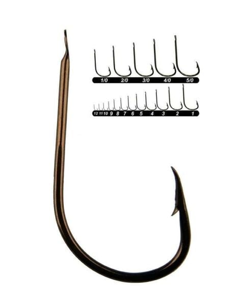 Youvella 1404 Kısa Pala Dövme Papağan Olta İğnesi 100lü Kutu Bronz