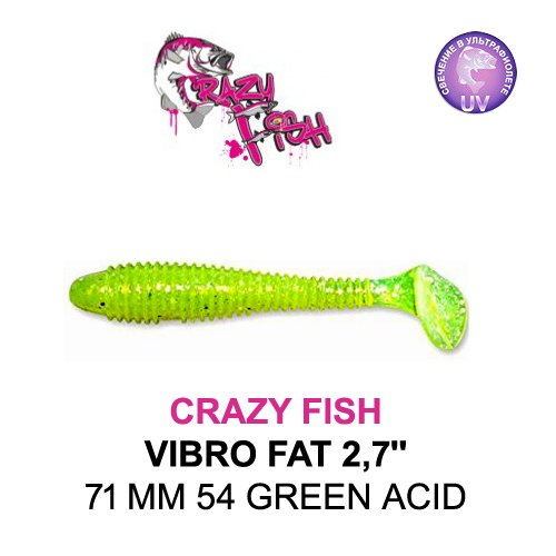 CRAZY FISH VIBRO FAT / 71 MM / COLOR: 54 GREEN ACID