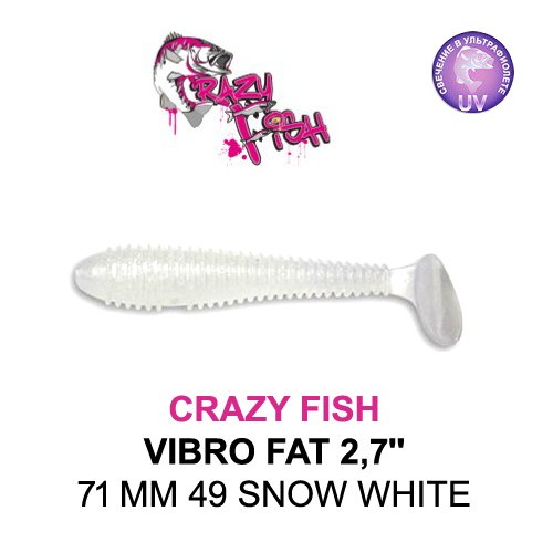 CRAZY FISH VIBRO FAT / 71 MM / COLOR: 49 SNOW WHITE