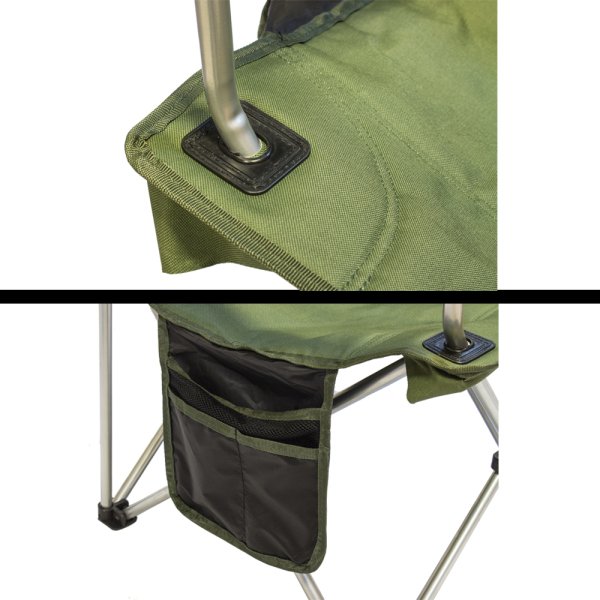 Kudos Bardaklıklı, Çantalı Haki Kamp Sandalyesi