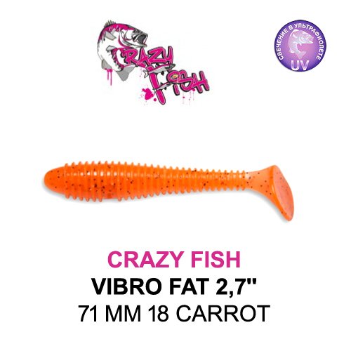 CRAZY FISH VIBRO FAT / 71 MM / COLOR: 18 CARROT