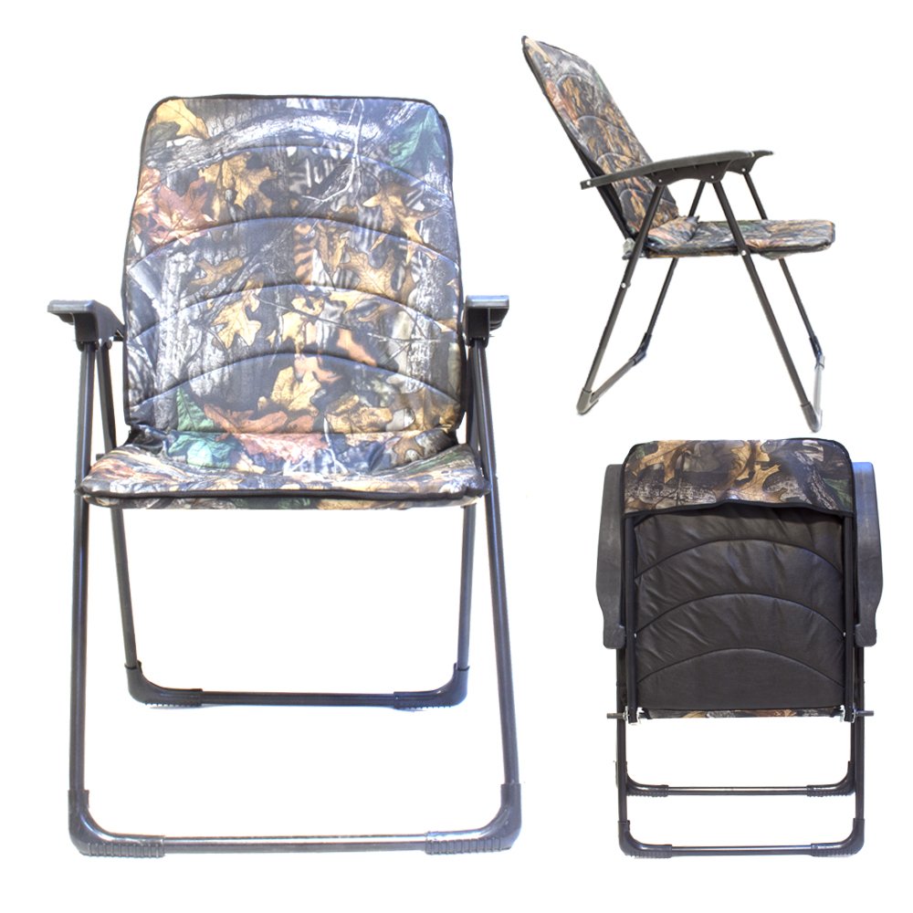 Katlanabilir Kamp Sandalyesi, Kollu, Pedli (Kamuflaj)