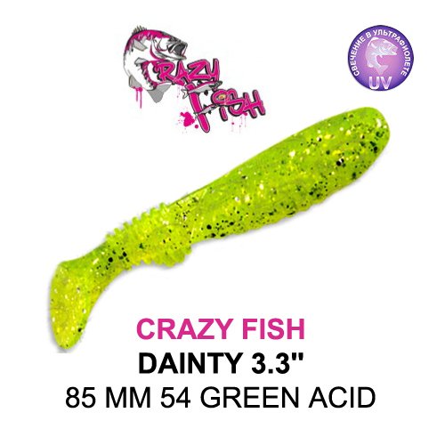 CRAZY FISH DAINTY 3,3'' / 85 MM / COLOR: 54 GREEN ACID