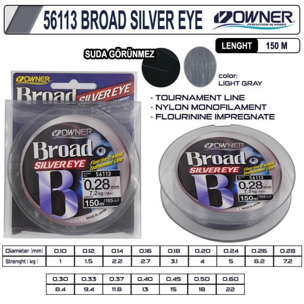 Owner 56113 Broad Silver Eye 150m Light Gray 0,14