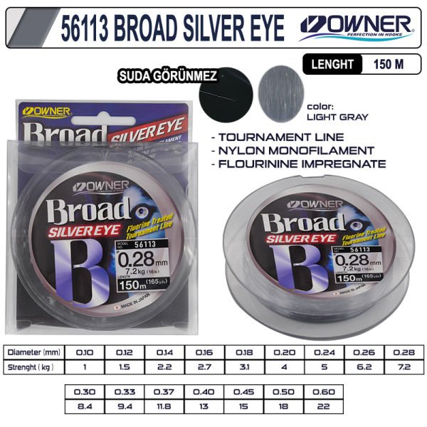 Owner 56113 Broad Silver Eye 150m Light Gray 0,16