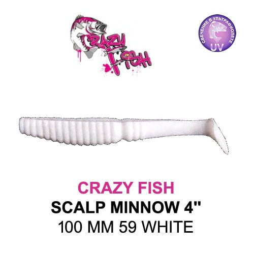 CRAZY FISH SCALP MINNOW / 100 MM / COLOR: 59 WHITE
