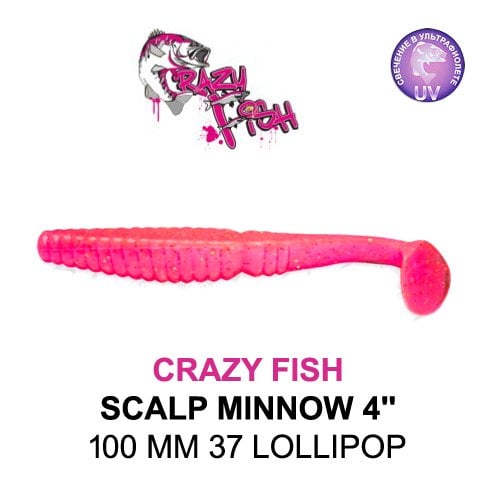 CRAZY FISH SCALP MINNOW / 100 MM / COLOR: 37 LOLLIPOP