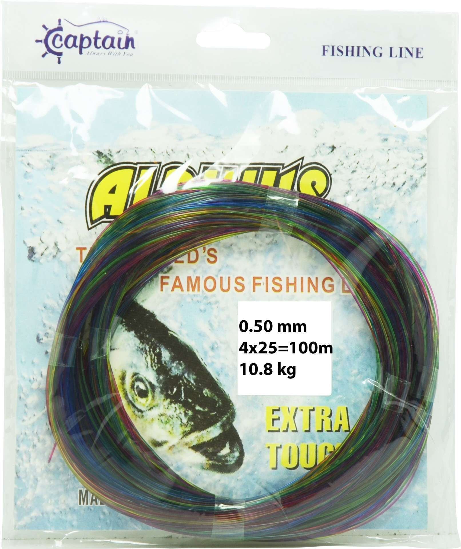 Captain Alpinus Poşet Misina 4x25 Bağlantılı 100mt Ebruli Standart - 0.80 MM
